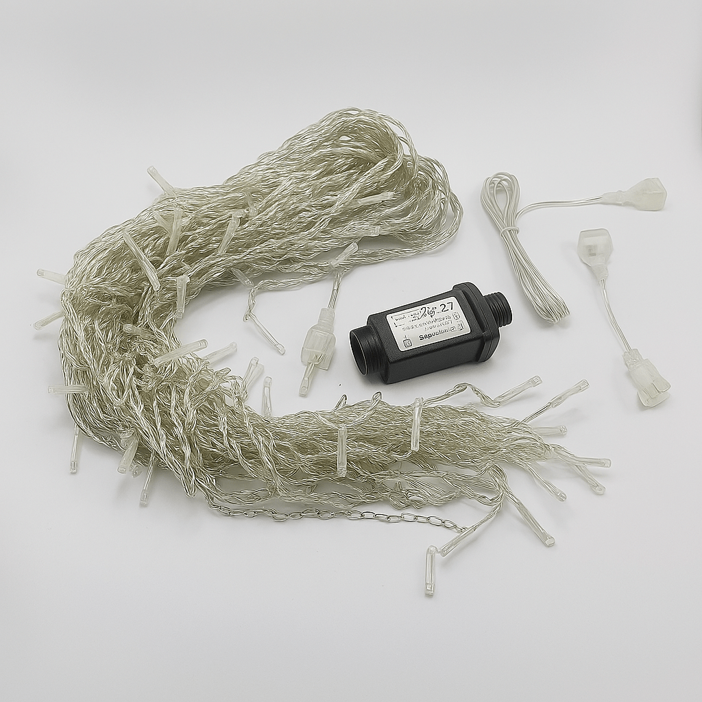 Skorter | Twinkling Icicle String LED Lights | Warm White & Cool White, Extendable for Indoor & Outdoor Holiday Decor