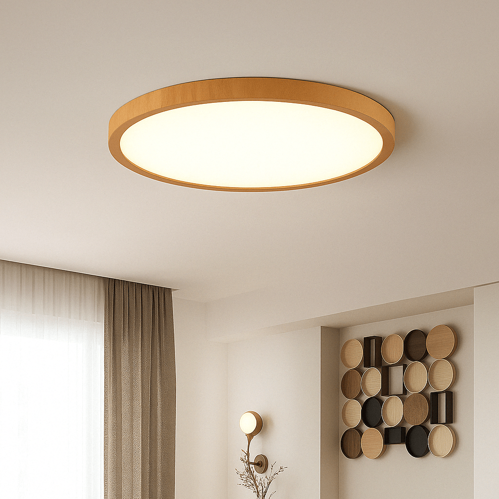 Skorter | LED Ceiling Light | Ultrathin Wood Grain Design, Dustproof & Dimmable for Modern Interiors