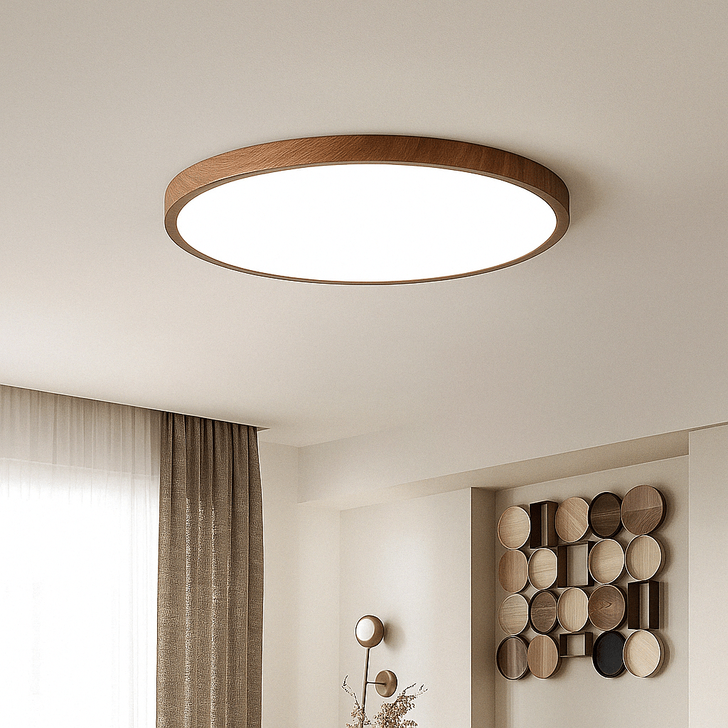 Skorter | LED Ceiling Light | Ultrathin Wood Grain Design, Dustproof & Dimmable for Modern Interiors