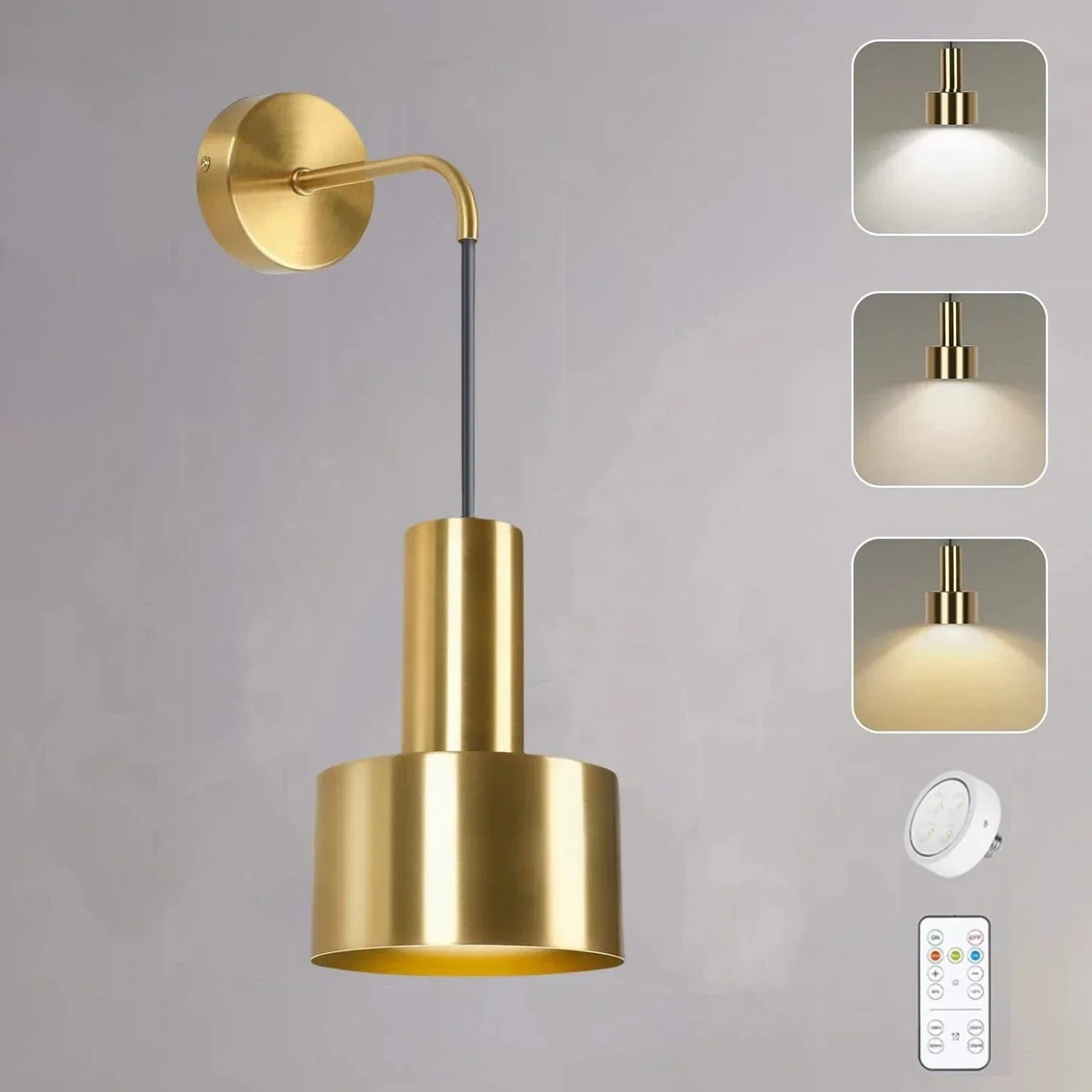 Skorter | Wireless Rechargeable Wall Lamp | Remote Control, Adjustable Brightness & Color Temperature for Bedrooms and Foyers