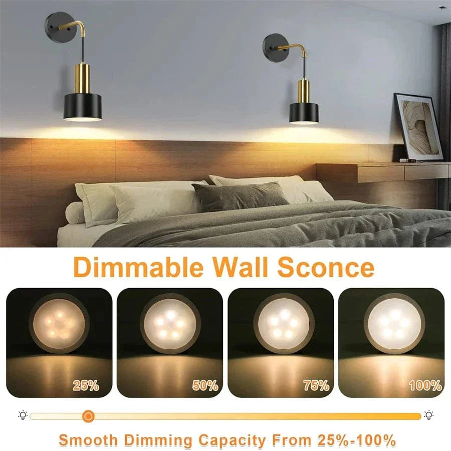 Skorter | Wireless Rechargeable Wall Lamp | Remote Control, Adjustable Brightness & Color Temperature for Bedrooms and Foyers