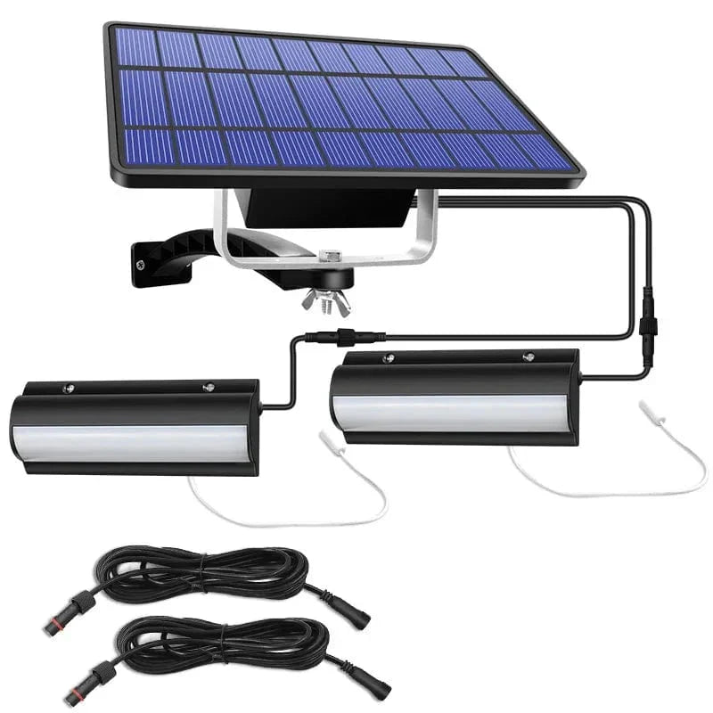 Skorter | Solar Pendant Outdoor Light | Dual or Single Head, IP65 Waterproof & Ideal for Patios, Barns, and Indoor Spaces