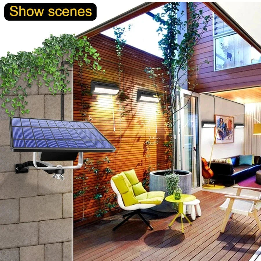 Skorter | Solar Pendant Outdoor Light | Dual or Single Head, IP65 Waterproof & Ideal for Patios, Barns, and Indoor Spaces