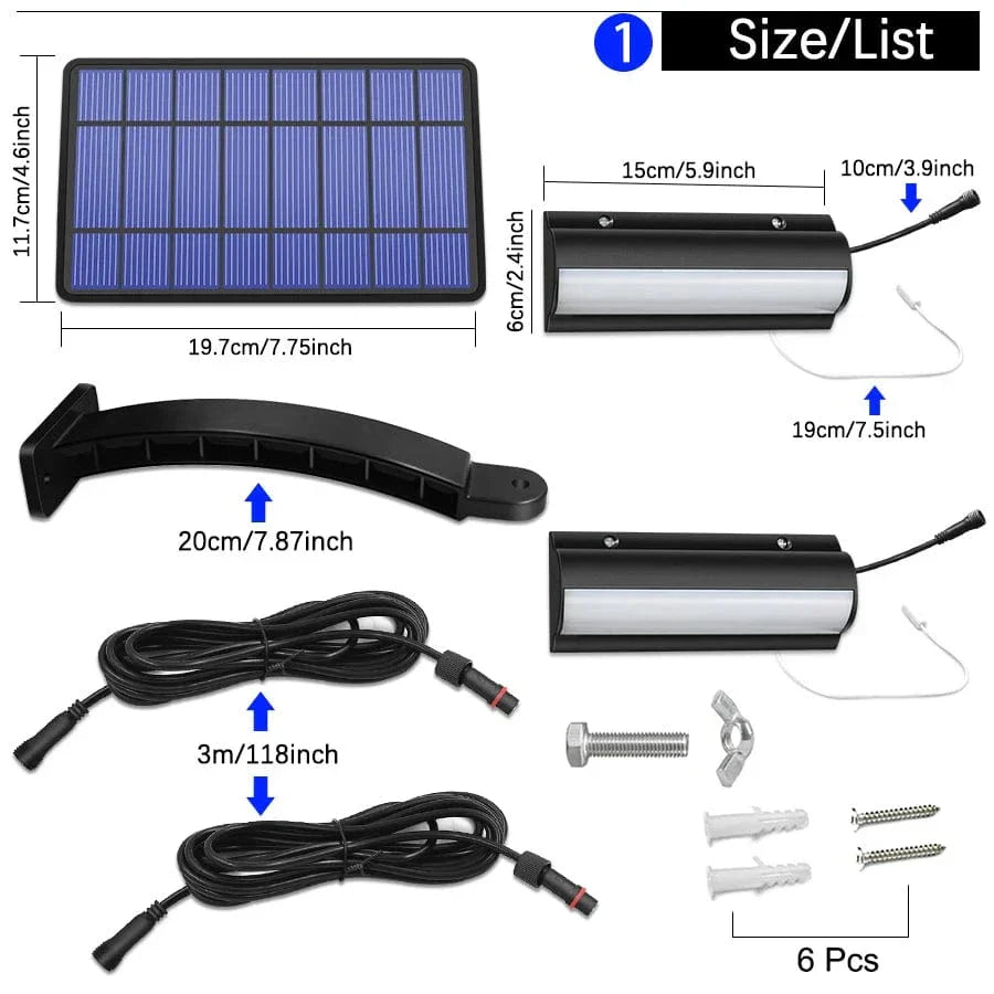 Skorter | Solar Pendant Outdoor Light | Dual or Single Head, IP65 Waterproof & Ideal for Patios, Barns, and Indoor Spaces