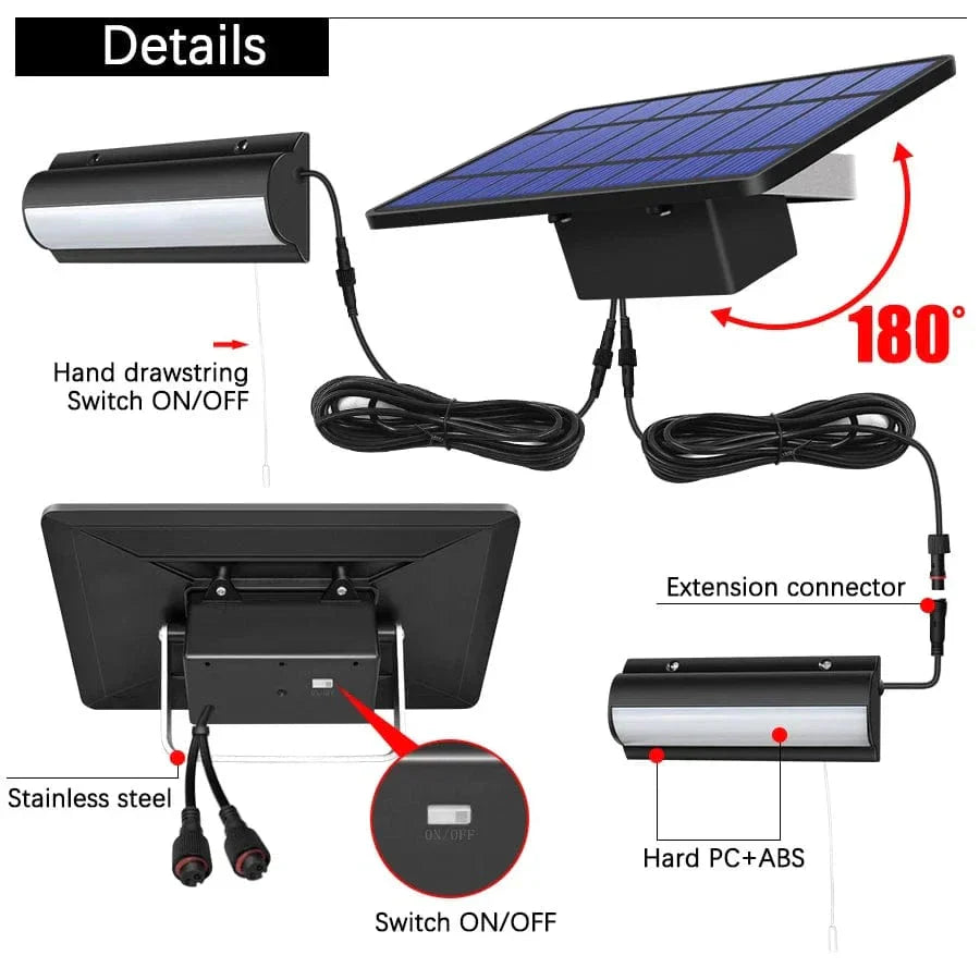 Skorter | Solar Pendant Outdoor Light | Dual or Single Head, IP65 Waterproof & Ideal for Patios, Barns, and Indoor Spaces