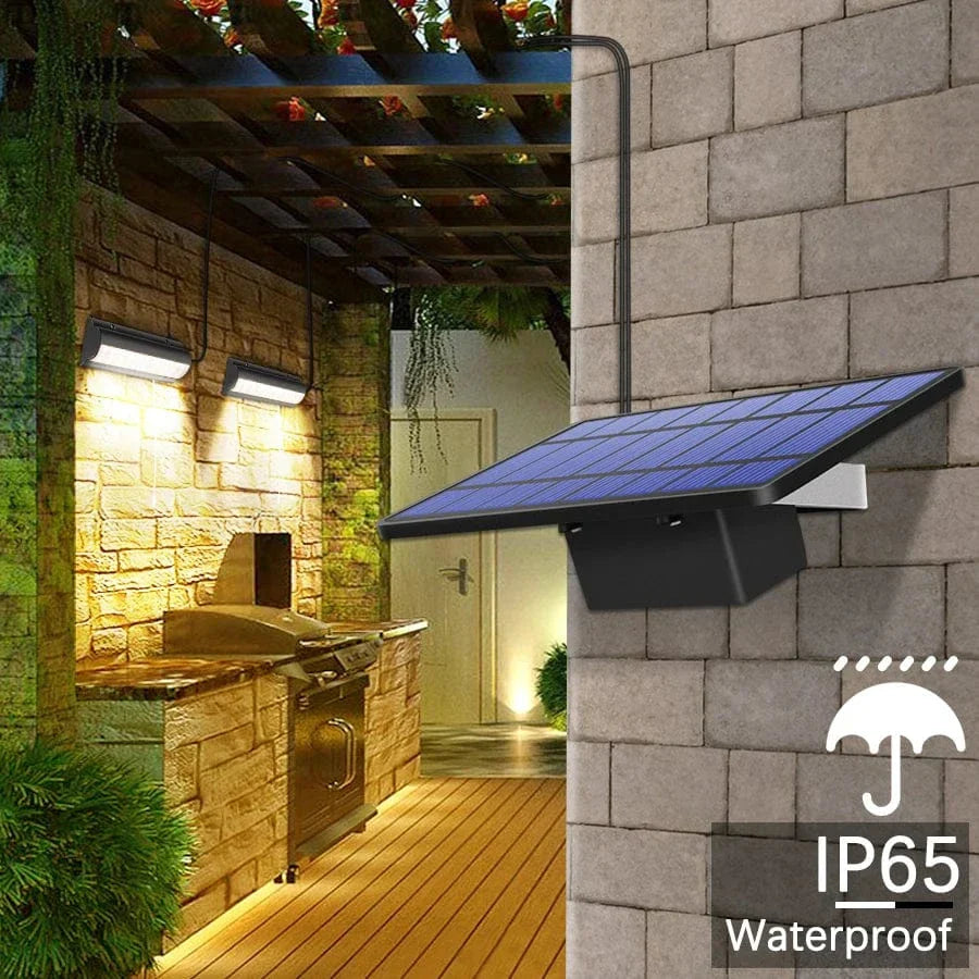 Skorter | Solar Pendant Outdoor Light | Dual or Single Head, IP65 Waterproof & Ideal for Patios, Barns, and Indoor Spaces