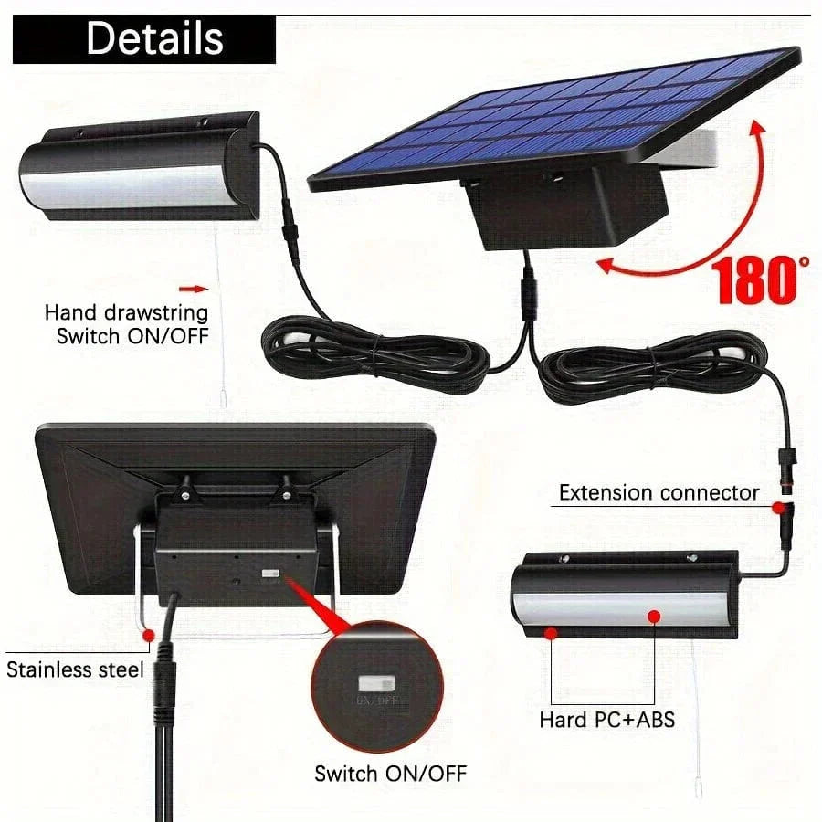 Skorter | Solar Pendant Outdoor Light | Dual or Single Head, IP65 Waterproof & Ideal for Patios, Barns, and Indoor Spaces