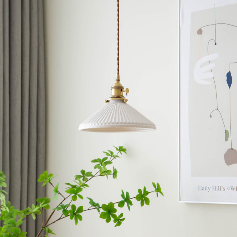 White Ceramic Pendant Light
