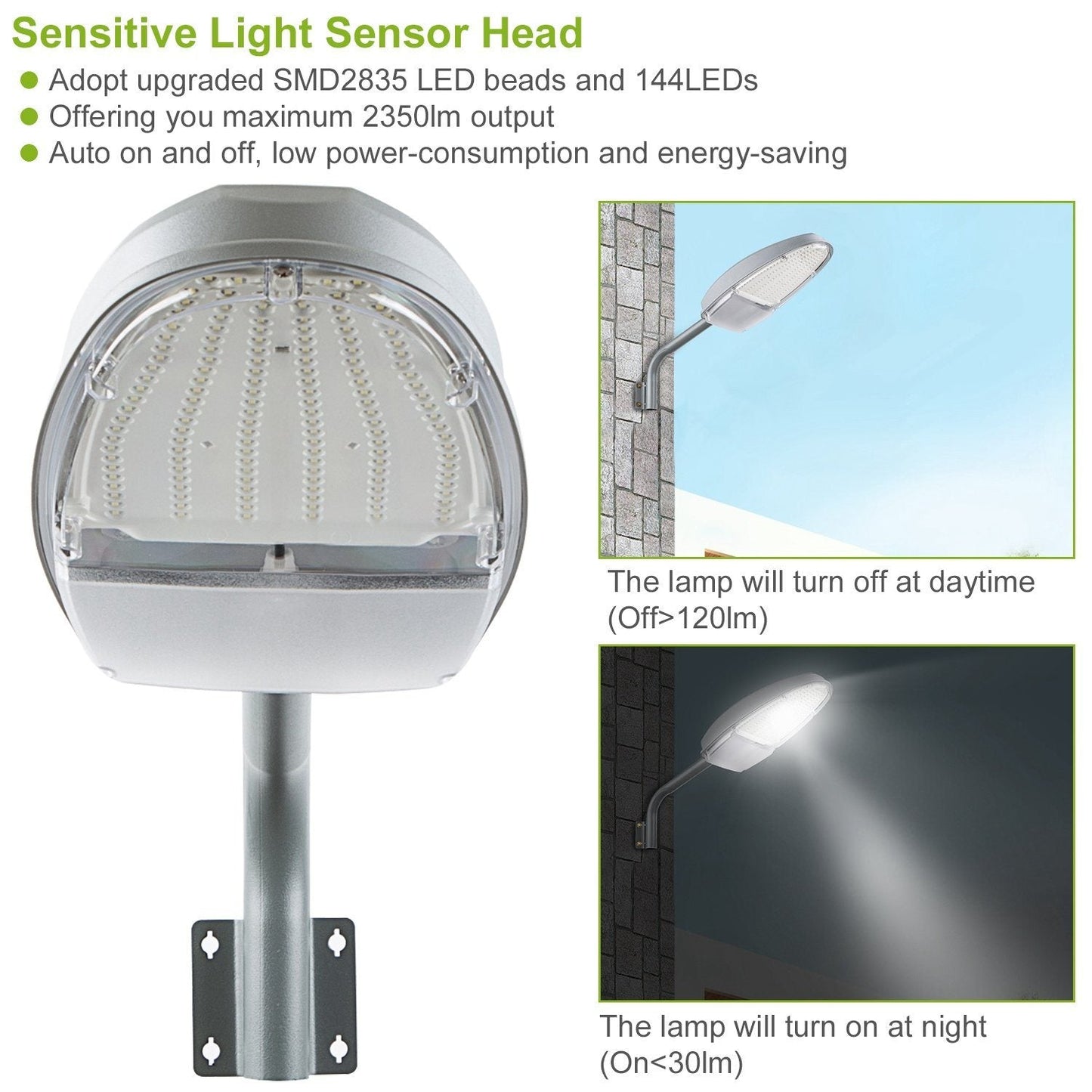 Skorter | Wall-mounted LED lamps 144LEDs Photo cell sensor street lighting IP65 waterproof
