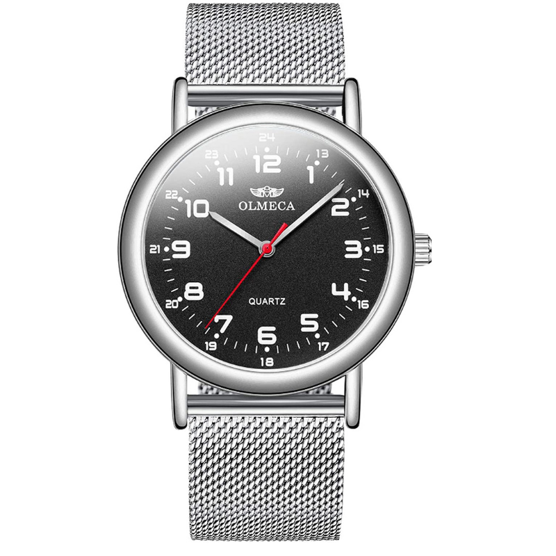 Skorter | OLMECA Men’s Watch Wrist Watches Analog Quartz Waterproof Stainless Steel Mesh Band Simple Watch for Men 709wd