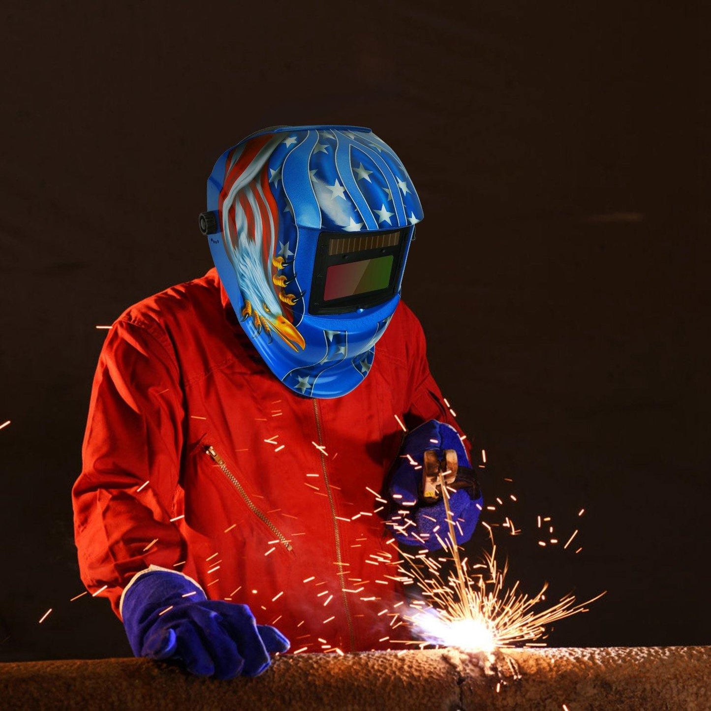 Skorter | Welding Helmet Solar Powered Automatic Darkening Hood with Adjustable Wide Screen