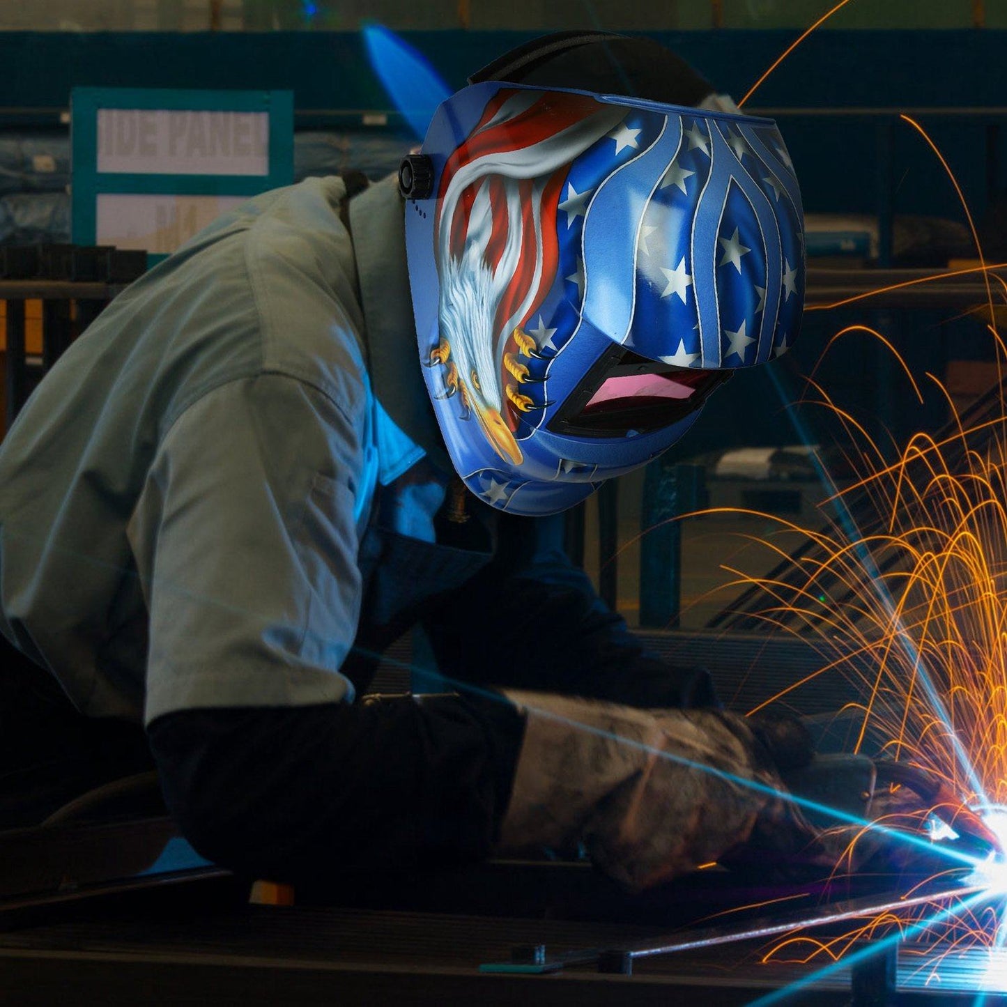 Skorter | Welding Helmet Solar Powered Automatic Darkening Hood with Adjustable Wide Screen