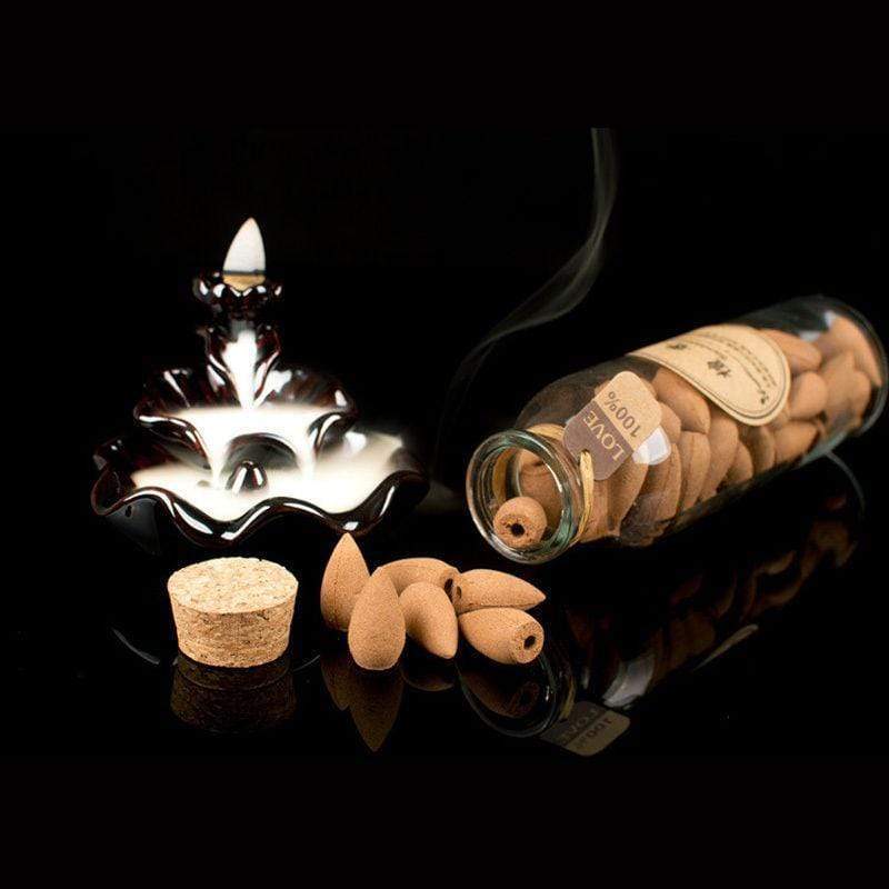 Skorter | Smoking Man Backflow Incense Cones Glass Bottle 60 Pieces