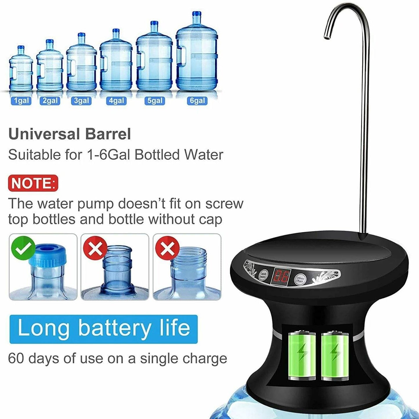 Skorter | Wireless Electric Drinking Water Bottle Pump Dispenser