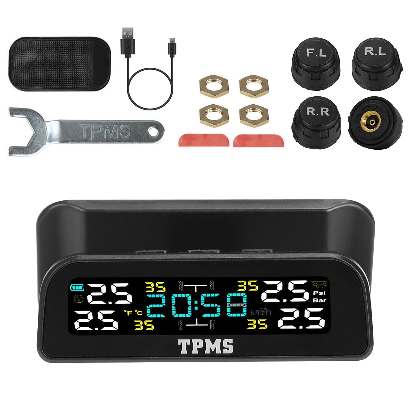 Skorter | Wireless solar-powered tire pressure monitoring system Tire pressure with sensors Temperature alarm