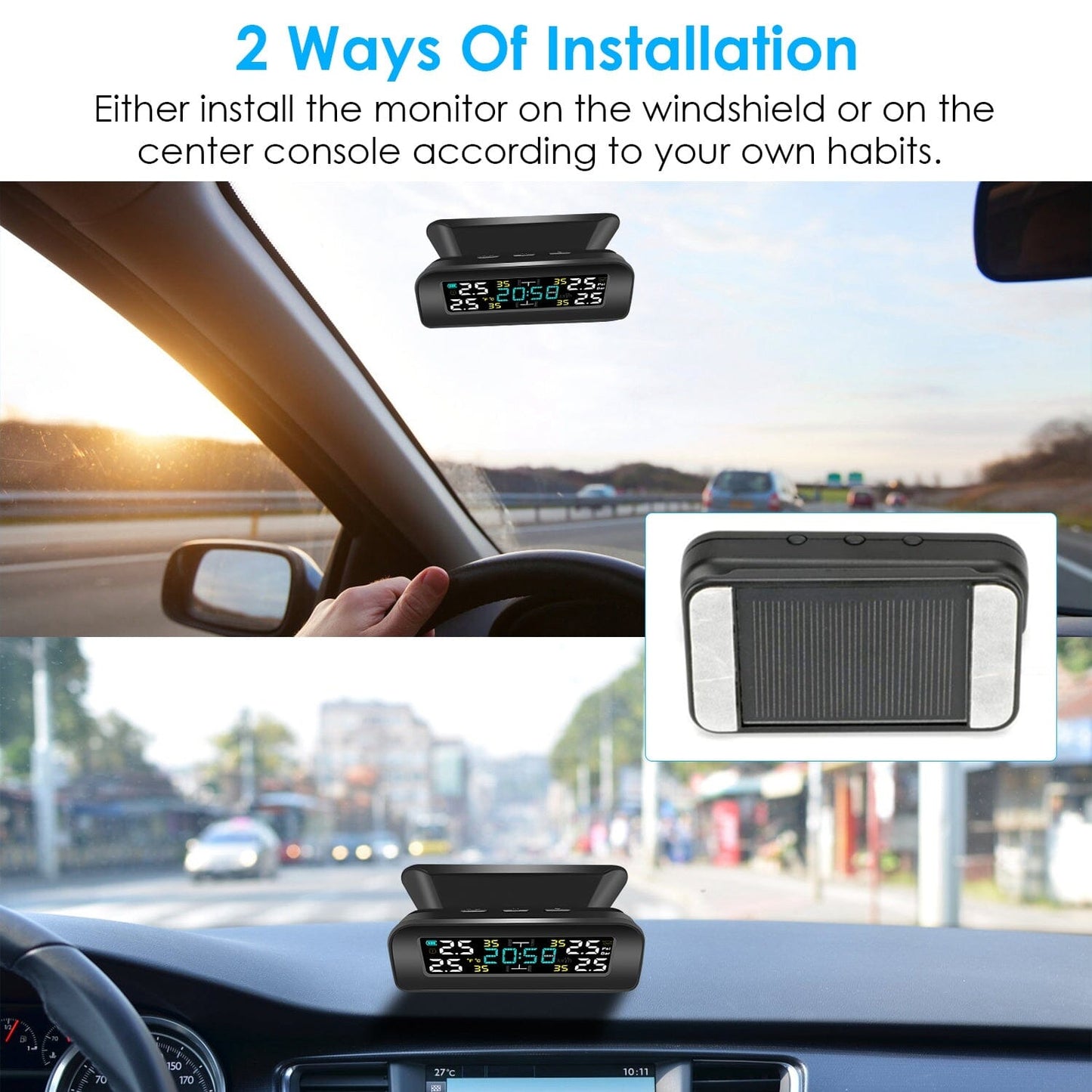 Skorter | Wireless solar-powered tire pressure monitoring system Tire pressure with sensors Temperature alarm