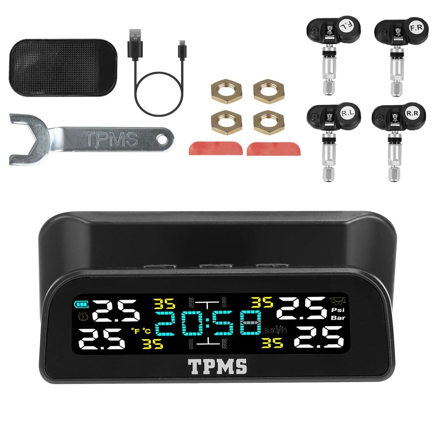 Skorter | Wireless solar-powered tire pressure monitoring system Tire pressure with sensors Temperature alarm