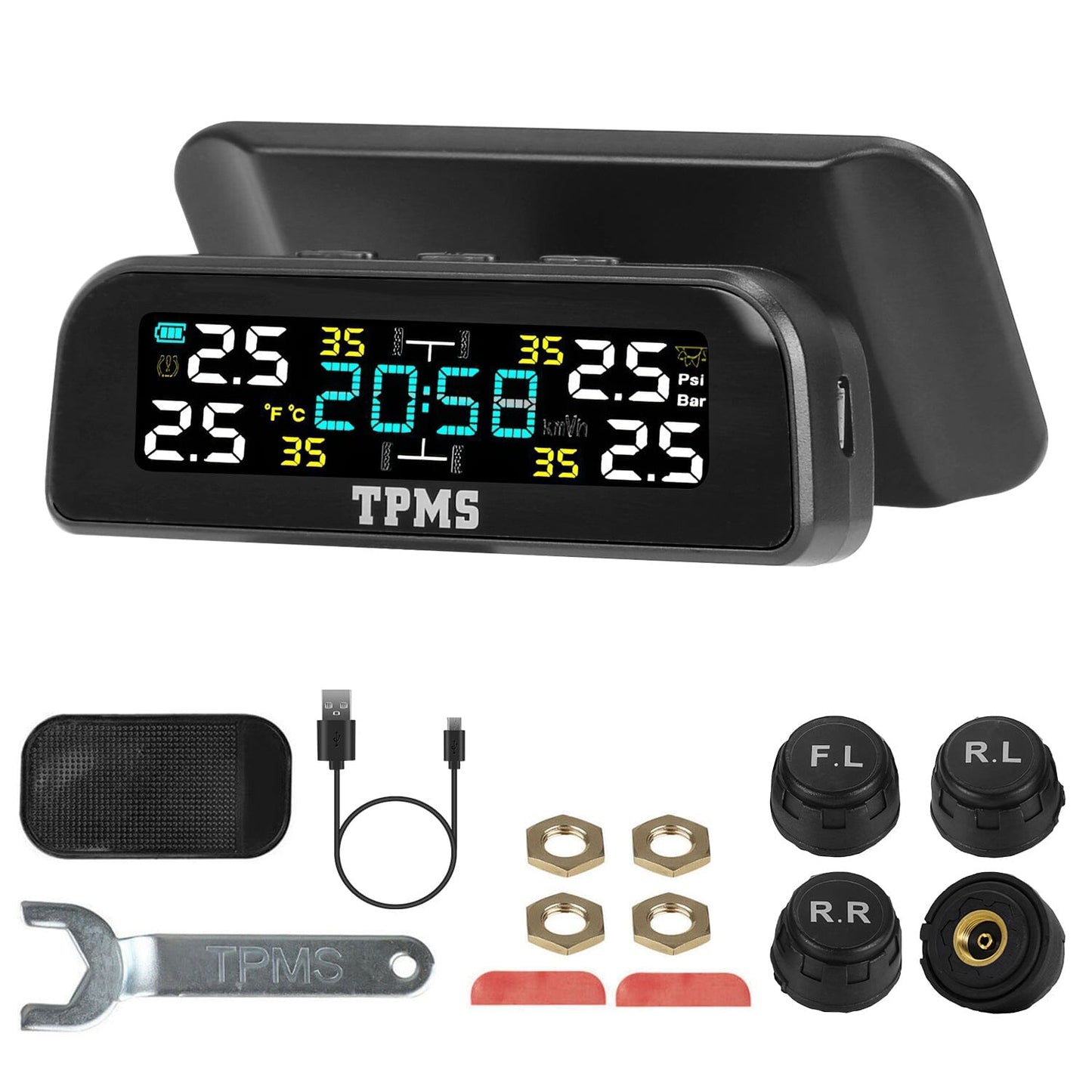 Skorter | Wireless solar-powered tire pressure monitoring system Tire pressure with sensors Temperature alarm