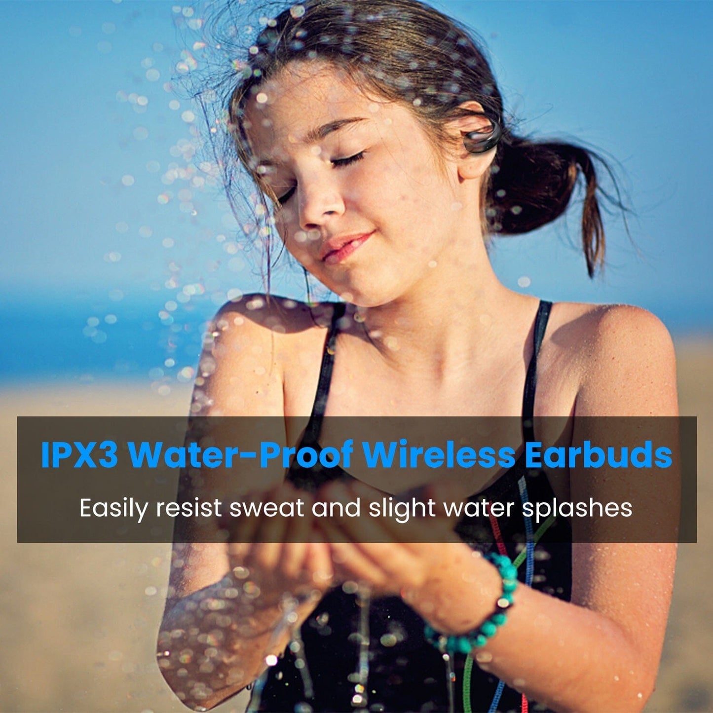 Skorter | Wireless V5.3 Open Ear Clip Earbuds IPX3 Waterproof Ultra Open Earbuds with LED Display