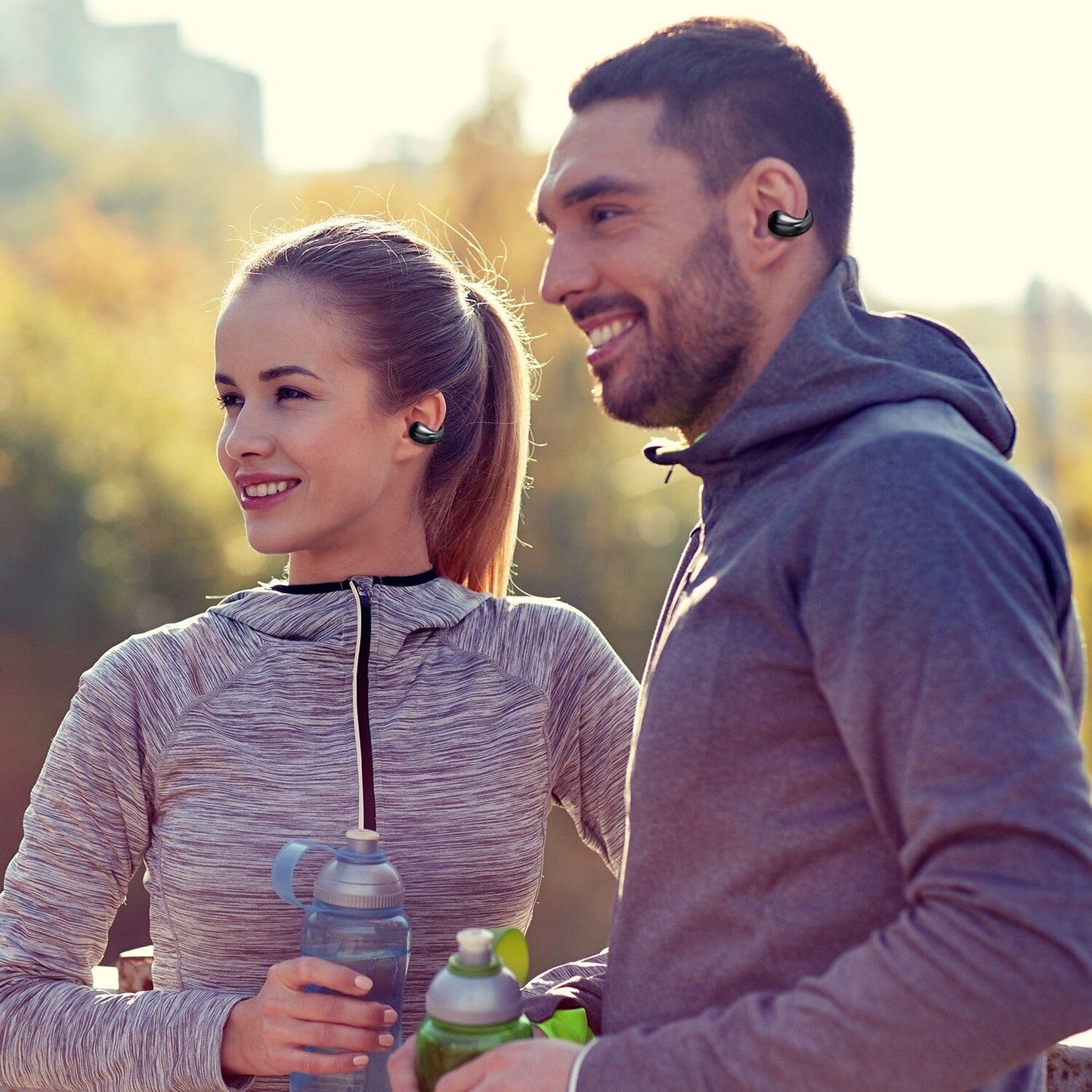 Skorter | Wireless V5.3 Open Ear Clip Earbuds IPX3 Waterproof Ultra Open Earbuds with LED Display