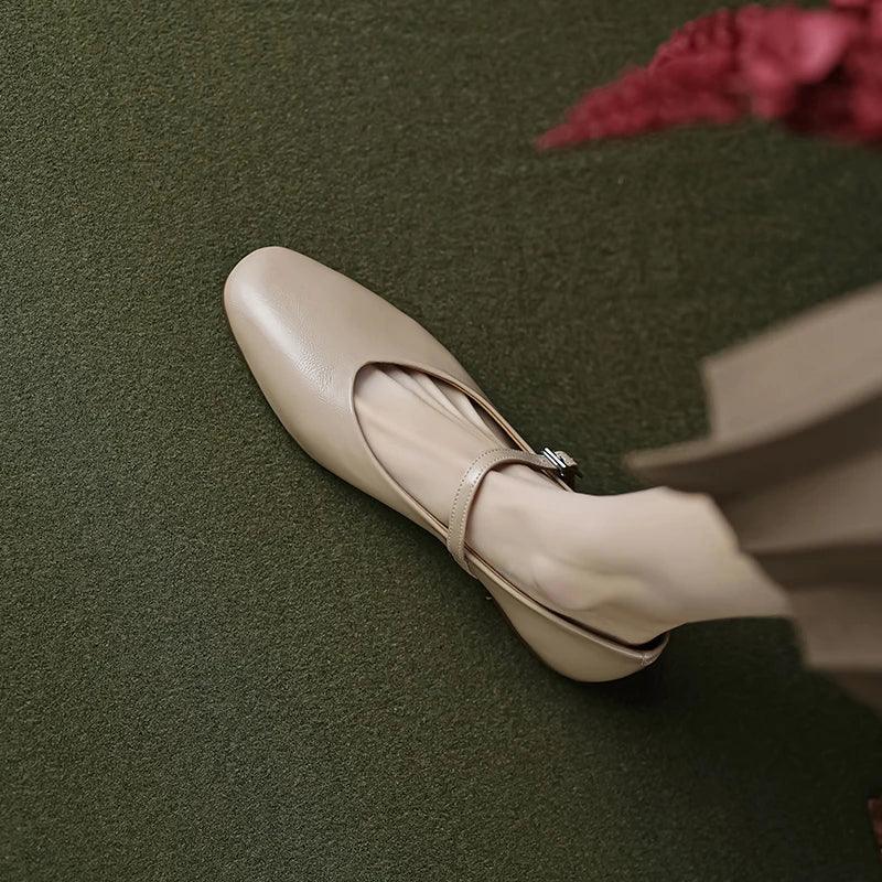 Skorter | Casual shoes: Distinctive comfortable ballerinas - Leather retro style - TSS158