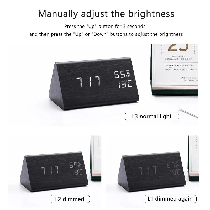 Skorter | Wooden LED Clock with Voice Control - EcoClock