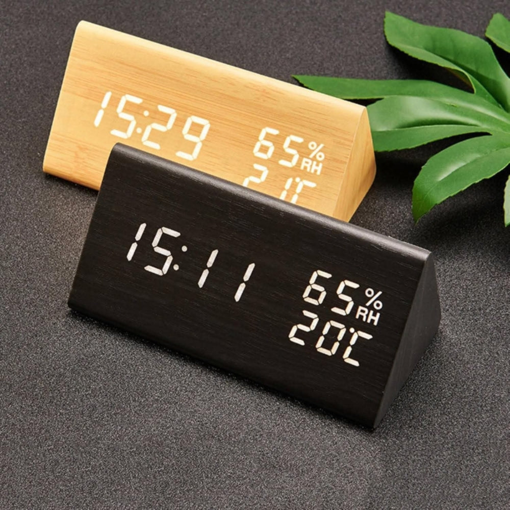 Skorter | Elora Wooden LED Alarm Clock Digital Display