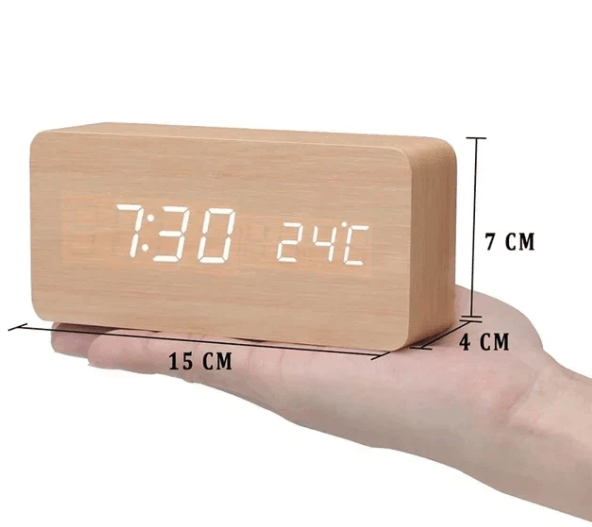 Skorter | AMBIWOOD – Voice-Controlled LED Clock with Minimalist Wooden Design