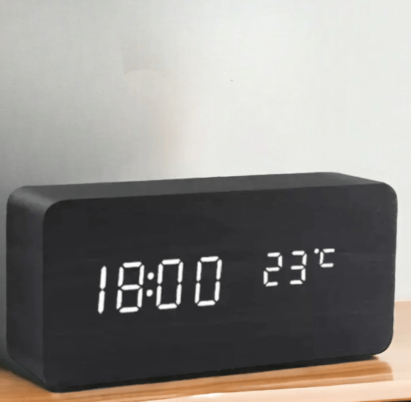 Skorter | AMBIWOOD – Voice-Controlled LED Clock with Minimalist Wooden Design