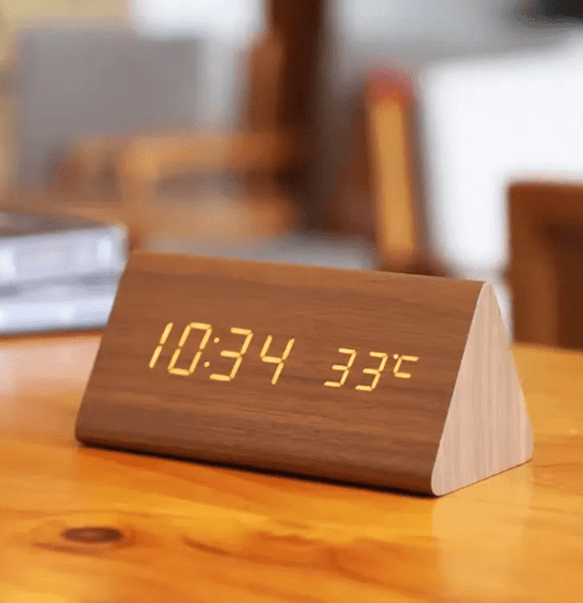 Skorter | AMBIWOOD – Voice-Controlled LED Clock with Minimalist Wooden Design