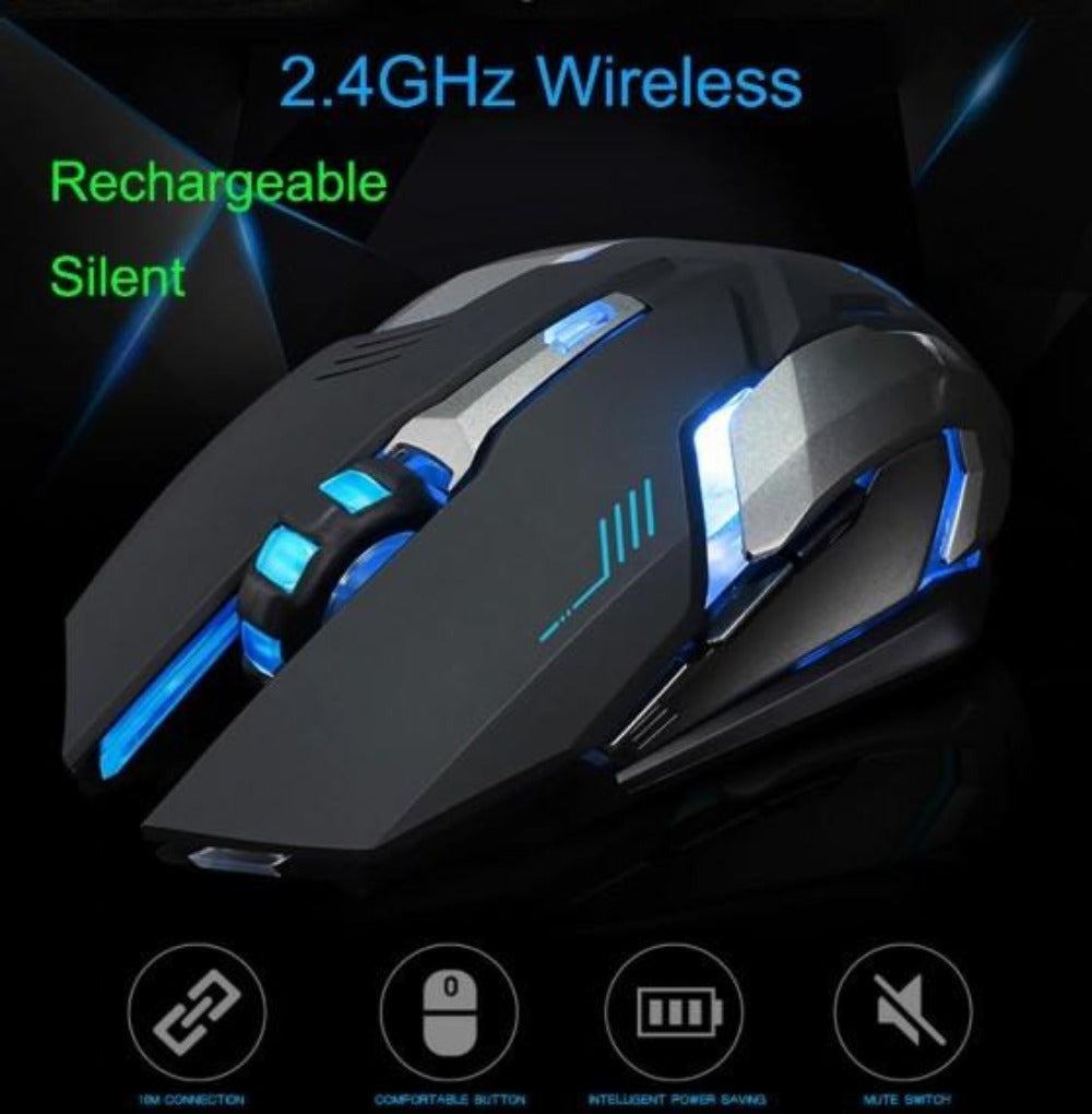 Skorter | Stealth 7 Wireless Silent LED Backlit USB Optical Gaming Mouse