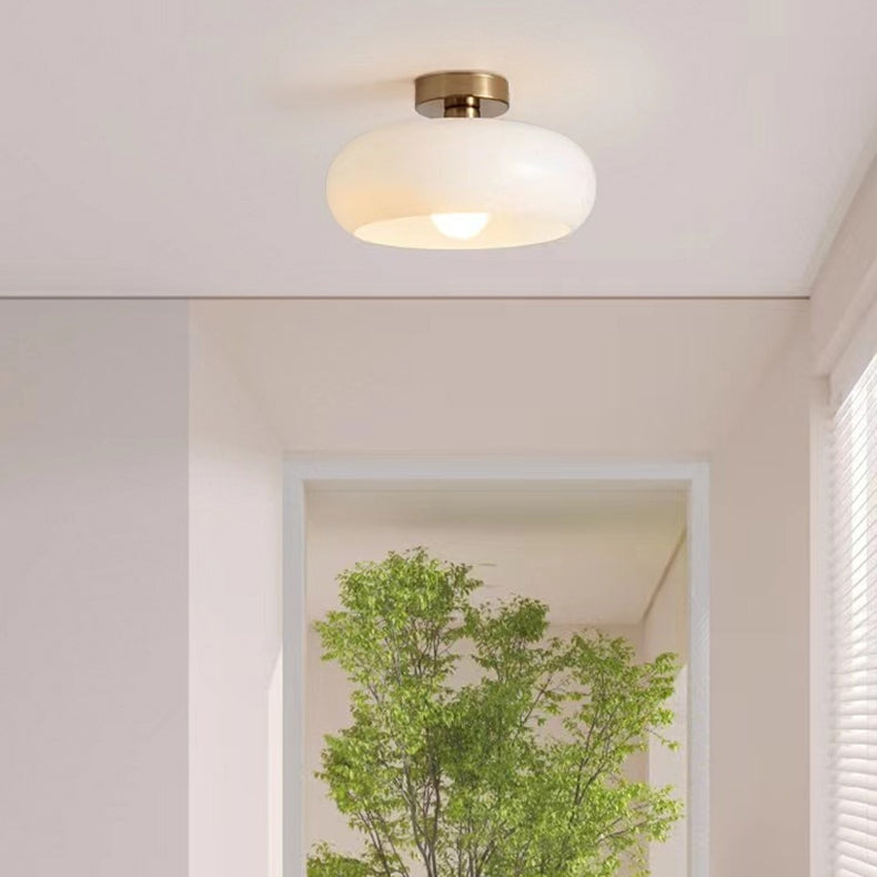 Amber Round Glass Ceiling Light