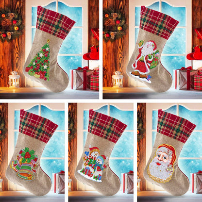 Skorter | 5D Diamond Painting Xmas Rhinestone Socks Embroidery Mosaic Gift Bag