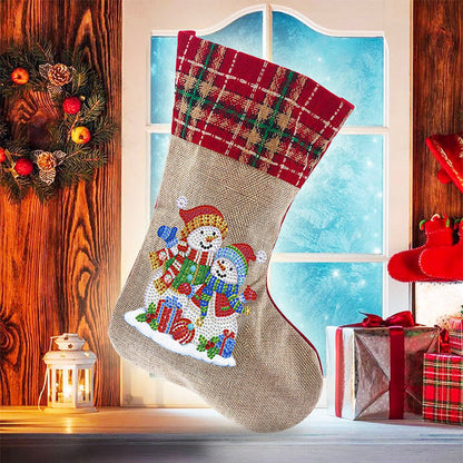 Skorter | 5D Diamond Painting Xmas Rhinestone Socks Embroidery Mosaic Gift Bag