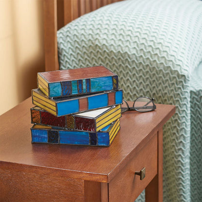 skorter | Colorful Glass Stack Books Lamp