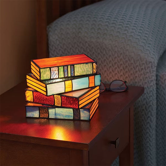 skorter | Colorful Glass Stack Books Lamp