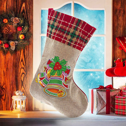Skorter | 5D Diamond Painting Xmas Rhinestone Socks Embroidery Mosaic Gift Bag