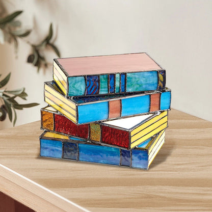 skorter | Colorful Glass Stack Books Lamp