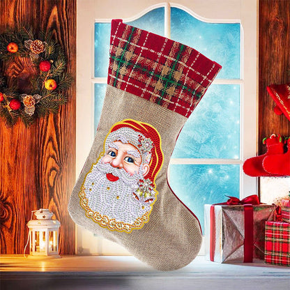 Skorter | 5D Diamond Painting Xmas Rhinestone Socks Embroidery Mosaic Gift Bag