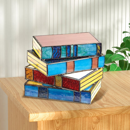 skorter | Colorful Glass Stack Books Lamp