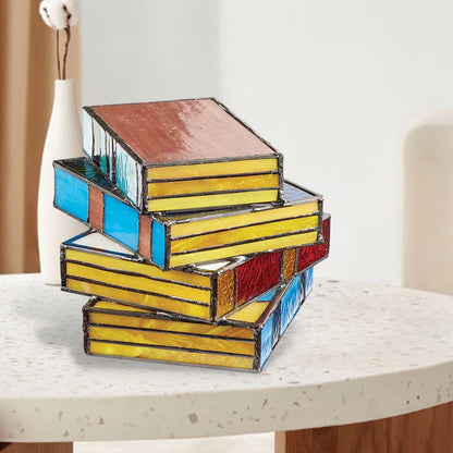 skorter | Colorful Glass Stack Books Lamp