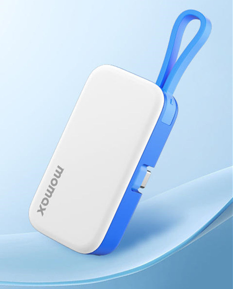 Skorter | 5000mAh Mini Capsule Portable Power Bank With Built-in Fast Charging Cable