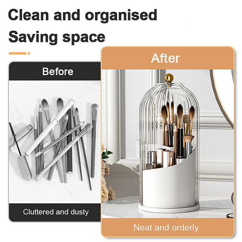 skorter | 360 Rotating Make-Up Brush Organizer Box