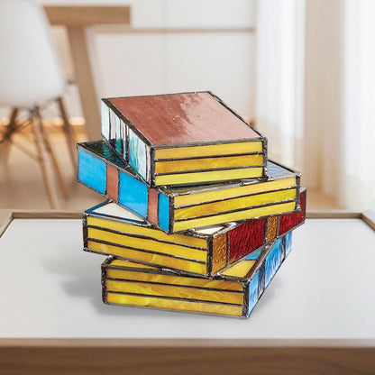 skorter | Colorful Glass Stack Books Lamp