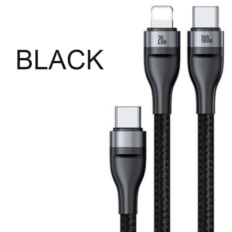 Skorter | 2-in-1 Fast-charging Charging Cable, Type-C to Lightning & Type-C, with BPS II, Support 100W Power Output (1.2m)