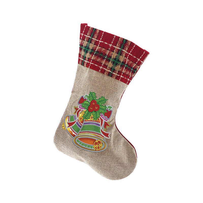 Skorter | 5D Diamond Painting Xmas Rhinestone Socks Embroidery Mosaic Gift Bag
