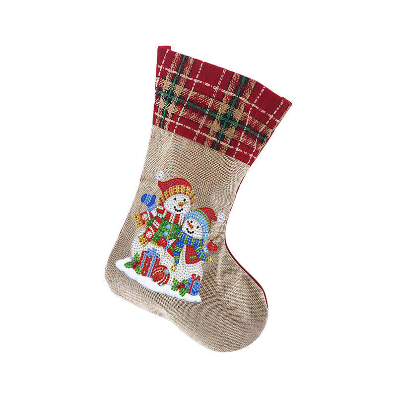 Skorter | 5D Diamond Painting Xmas Rhinestone Socks Embroidery Mosaic Gift Bag