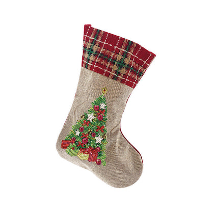 Skorter | 5D Diamond Painting Xmas Rhinestone Socks Embroidery Mosaic Gift Bag