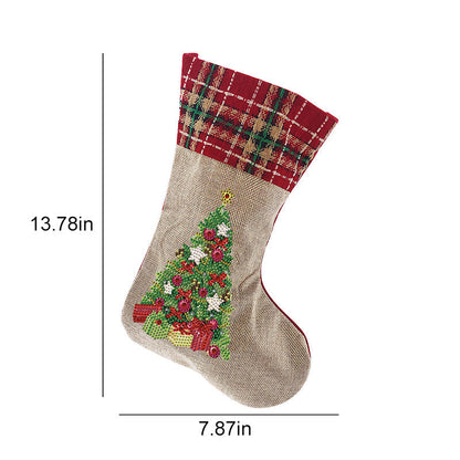 Skorter | 5D Diamond Painting Xmas Rhinestone Socks Embroidery Mosaic Gift Bag