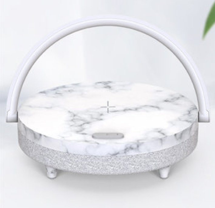 Skorter | Multifunctional Bedside Table Lamp, with Phone Wireless Charger, Phone Holder, Bluetooth Speaker and Adjustable Light Brightness, for Home & Office (US Plug)